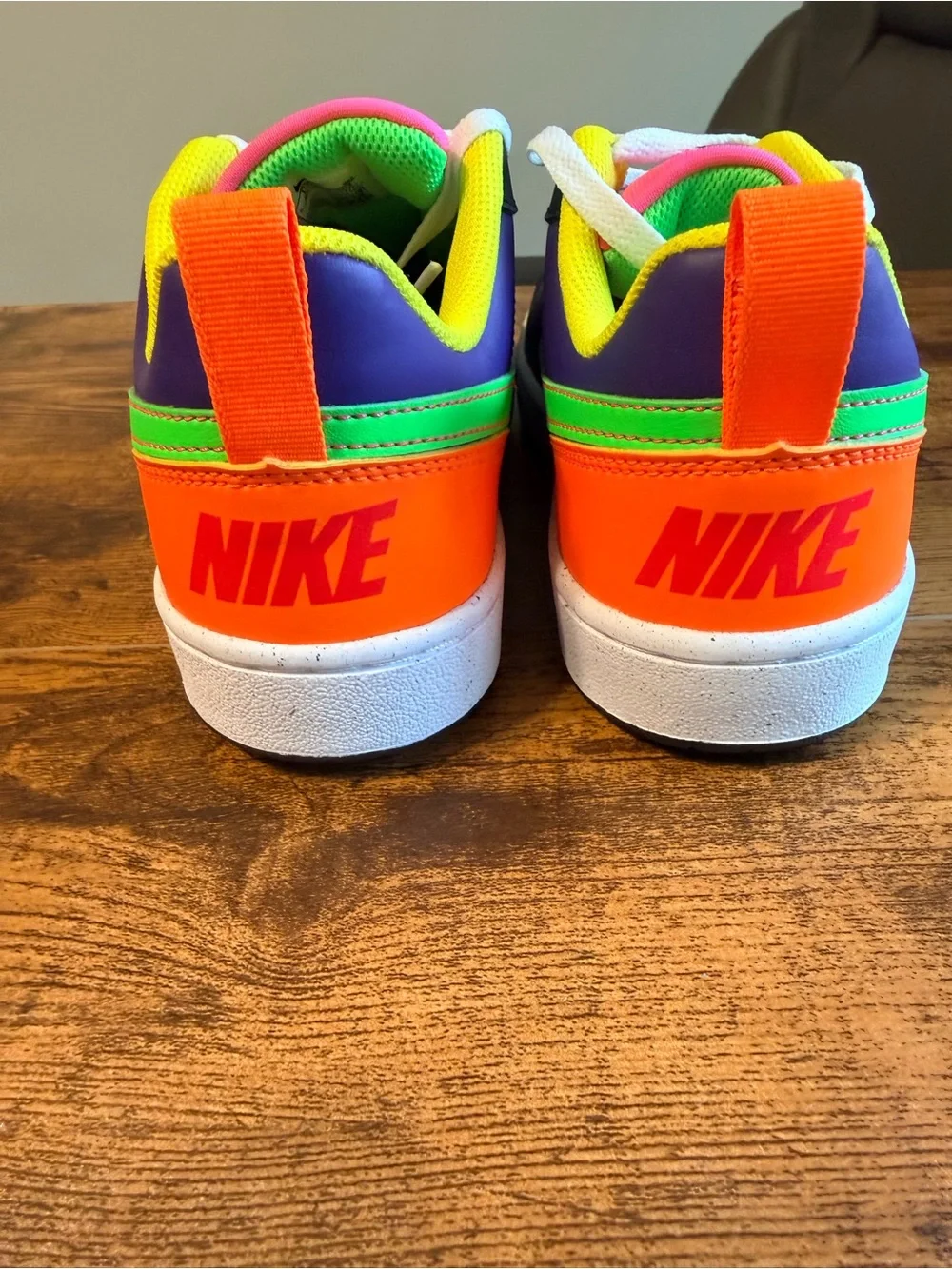 Nike Kids' Court Boroughs in Purple/Green/Orange 6Y/7.5W